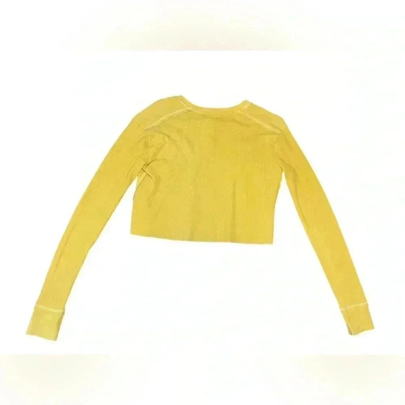 Wild Fable Waffle‎ Crop Top Mustard Yellow - Picture 2 of 6